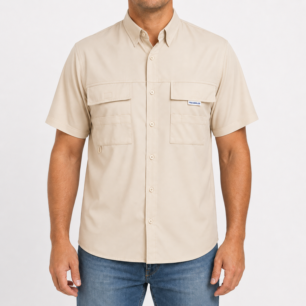 Camisa Manga Curta Bege - Pro Angler