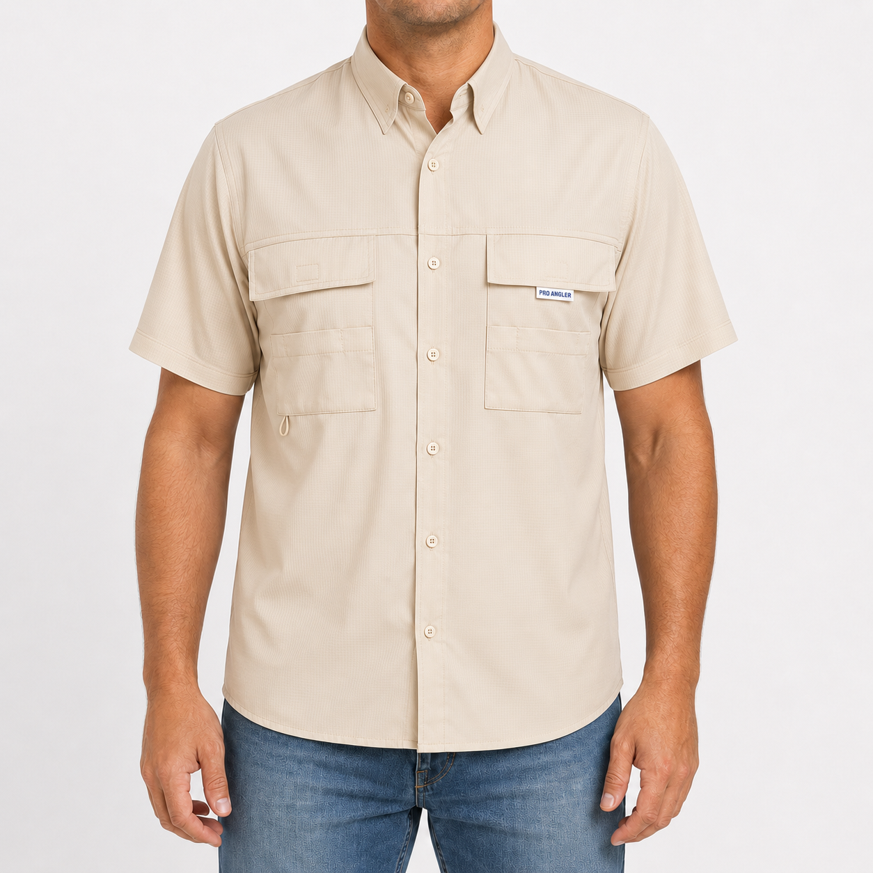 Camisa Manga Curta Bege - Pro Angler
