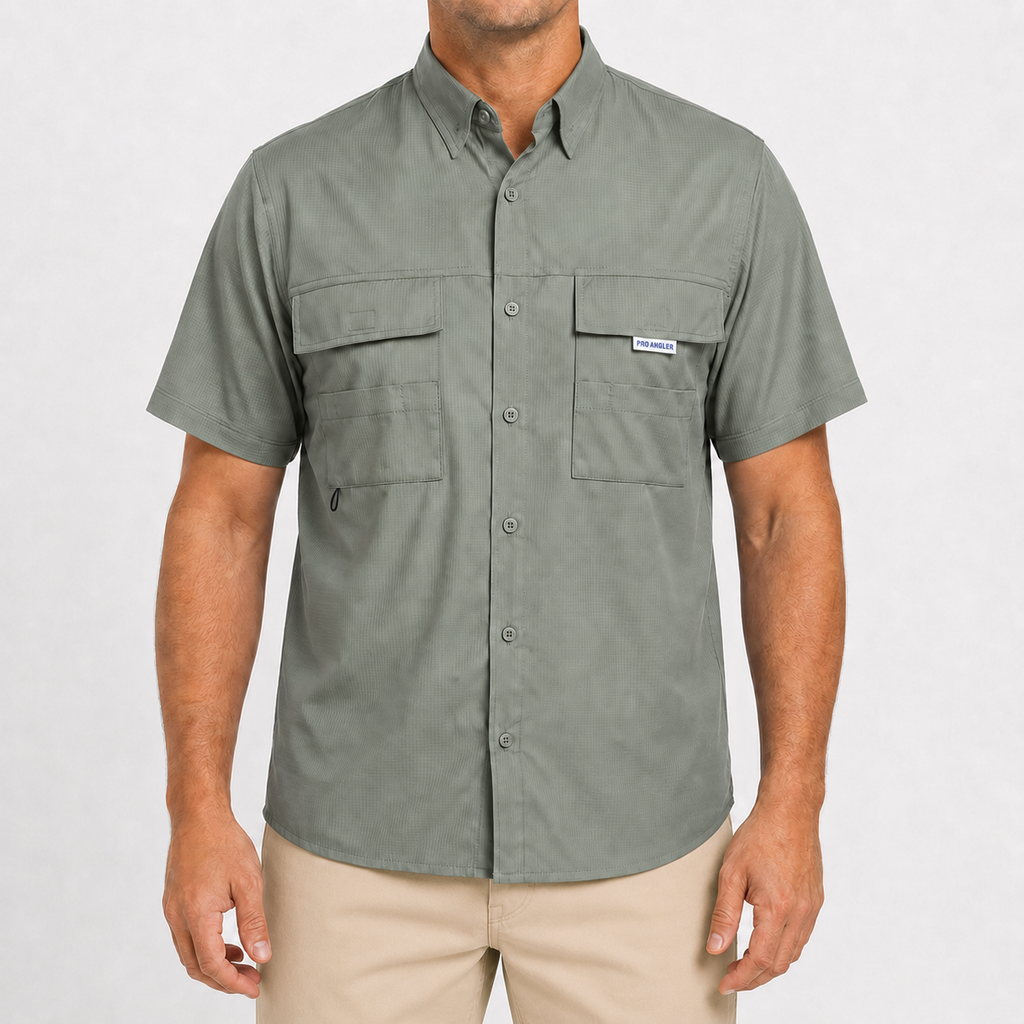 Camisa Manga Curta Musgo - Pro Angler
