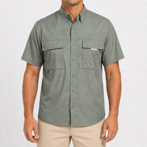 Camisa Manga Curta Musgo - Pro Angler